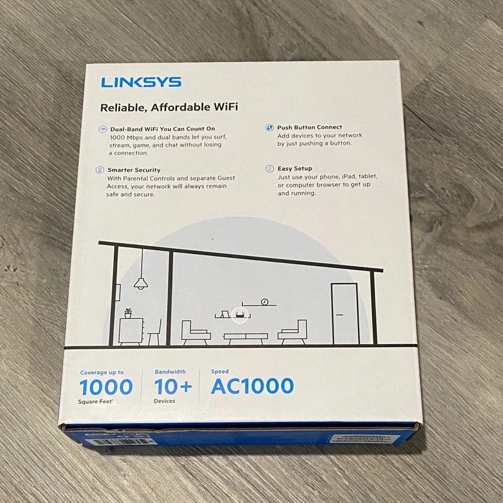 Linksys AC1000 Wireless Router with Dual Antennas - Picture 3 of 6